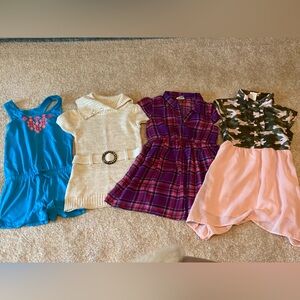 4 piece girls lot Romper & dresses XS 4-5 👗